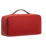 Back product shot of the Oroton Fife Large Beauty Case in Dark Poppy and Pebble leather for Women