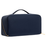 Back product shot of the Oroton Fife Large Beauty Case in French Navy and Pebble leather for Women