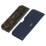 Front product shot of the Oroton Fife Travel Comb in French Navy and Smooth leather for Women