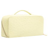 Back product shot of the Oroton Fife Texture Large Beauty Case in Lemon Butter and Textured leather for Women