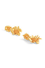Front product shot of the Oroton Peony Drop Earrings in Worn Gold and Brass for Women