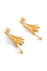 Front product shot of the Oroton Lilium Drop Earrings in Shiny Gold and Brass for Women