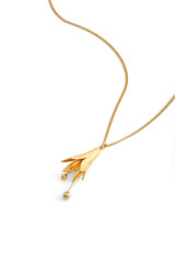 Front product shot of the Oroton Lilium Pendant in Shiny Gold and Brass for Women