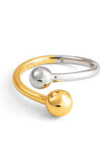 Front product shot of the Oroton Sphere Split Ring in 18K Gold/Silver and Recycled 925 Sterling Silver for Women