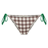 Front product shot of the Oroton Gingham Bikini Bottom in Chocolate and 78% polyamide, 22% elastane for Women