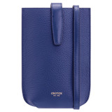 Front product shot of the Oroton Fife Phone Crossbody in French Navy and Pebble leather for Women