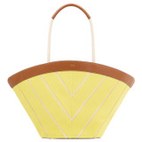 Front product shot of the Oroton Callaway Tote in Amber/Daisy and Canvas for Women