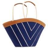 Back product shot of the Oroton Callaway Tote in Fisherman Blue/Amber and Canvas for Women