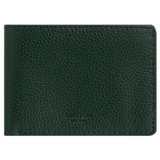 Front product shot of the Oroton Porter Pebble Mini Wallet in Fern Green and Pebble Leather for Men