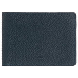 Front product shot of the Oroton Porter Pebble Mini Wallet in Oxford Blue and Pebble Leather for Men