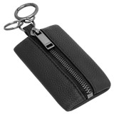 Front product shot of the Oroton Porter Pebble Key Ring Pouch in Black and Pebble Leather for Men
