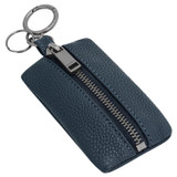 Front product shot of the Oroton Porter Pebble Key Ring Pouch in Oxford Blue and Pebble Leather for Men