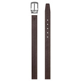 Front product shot of the Oroton Ethan Pebble Reversible Belt in Black/Chocolate and Pebble Leather for Men