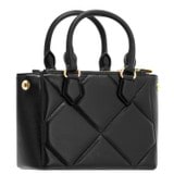 Back product shot of the Oroton Inez Quilted Mini City Tote in Black and Smooth Leather for Women