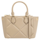 Front product shot of the Oroton Inez Quilted Mini City Tote in Praline and Smooth Leather for Women