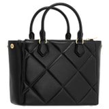 Back product shot of the Oroton Inez Quilted Medium City Tote in Black and Smooth Leather for Women
