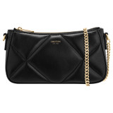 Front product shot of the Oroton Inez Quilted Wristlet Clutch in Black and Smooth Leather for Women