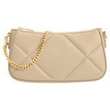 Front product shot of the Oroton Inez Quilted Wristlet Clutch in Praline and Smooth Leather for Women