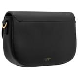 Back product shot of the Oroton Yvonne Small Saddle Bag in Black and Pebble Leather for Women