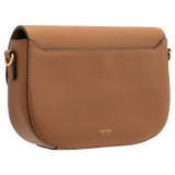Back product shot of the Oroton Yvonne Small Saddle Bag in Tan and Pebble Leather for Women