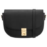 Front product shot of the Oroton Yvonne Medium Day Bag in Black and Pebble Leather for Women