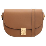 Front product shot of the Oroton Yvonne Medium Day Bag in Tan and Pebble Leather for Women