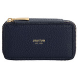 Front product shot of the Oroton Games Domino Travel Set in French Navy/Dark Poppy and Pebble leather for Women
