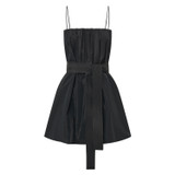 Front product shot of the Oroton Taffeta Mini Dress in Black and 100% polyester for Women