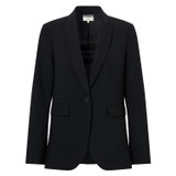Front product shot of the Oroton Black Fitted Blazer in Black and 53% Polyester 42% Wool 5% Elastane for Women