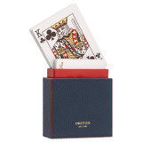 Internal product shot of the Oroton Games Single Card Set in French Navy and Pebble leather for Women