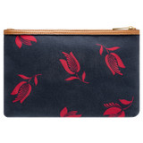 Back product shot of the Oroton Boyd Printed Medium Pouch in Dutch Tulip Print and Canvas and leather trims for Women