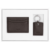 Front product shot of the Oroton Ethan Pebble Credit Card Sleeve & Bottle Opener in Bitter Chocolate and Pebble Leather for Men