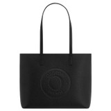 Front product shot of the Oroton Polly Medium Zip Tote in Black and Pebble Leather for Women