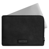 Front product shot of the Oroton Ethan Pebble 13" Laptop Sleeve in Black and Pebble leather for Men