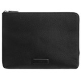 Front product shot of the Oroton Ethan Pebble 15" Laptop Sleeve in Black and Pebble leather for Men