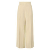 Front product shot of the Oroton Flat Front Pant in Almond and 58% Viscose, 42% Cotton for Women