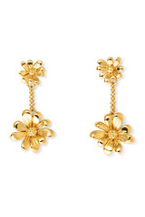 Front product shot of the Oroton Daisy Drop Studs in 18K Gold and Recycled 925 Sterling Silver for Women