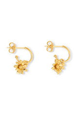 Front product shot of the Oroton Daisy Hoops in 18K Gold and Recycled 925 Sterling Silver for Women