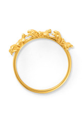 Front product shot of the Oroton Daisy Ring Band in 18K Gold and Recycled 925 Sterling Silver for Women