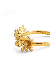 Front product shot of the Oroton Daisy Ring Band in 18K Gold and Recycled 925 Sterling Silver for Women