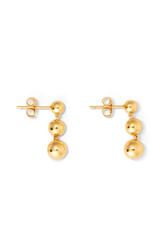 Front product shot of the Oroton Sphere Drop Earrings in 18K Gold and Sustainably sourced 925 Sterling Silver for Women