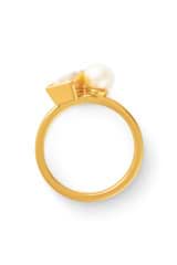 Front product shot of the Oroton Calypso Pearl Ring in 18K Gold and Sustainably sourced 925 Sterling Silver for Women