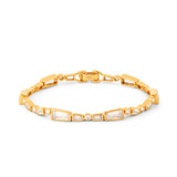Front product shot of the Oroton Calypso Tennis Bracelet in 18K Gold and Recycled 925 Sterling Silver for Women