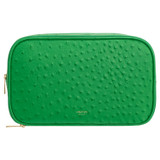 Front product shot of the Oroton Jemima Texture Beauty Bag in Jewel Green and Ostish embossed leather for Women
