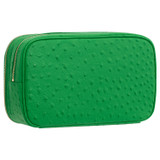 Back product shot of the Oroton Jemima Texture Beauty Bag in Jewel Green and Ostish embossed leather for Women