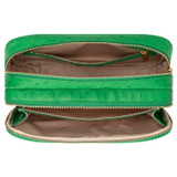 Internal product shot of the Oroton Jemima Texture Beauty Bag in Jewel Green and Ostish embossed leather for Women