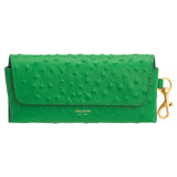 Front product shot of the Oroton Jemima Texture Sunglasses Pouch in Jewel Green and Ostish embossed leather for Women