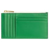 Back product shot of the Oroton Ric Rac 8 Credit Card Mini Zip Pouch in Jewel Green/Dark Sea Spray and Smooth leather for Women