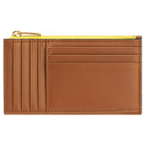 Back product shot of the Oroton Ric Rac 8 Credit Card Mini Zip Pouch in Amber/Daisy and Smooth leather for Women