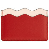 Back product shot of the Oroton Ric Rac Credit Card Sleeve in Dark Poppy/Washed Peach and Smooth Leather for Women